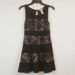 A'gaci black lacy fit & flare dress size M